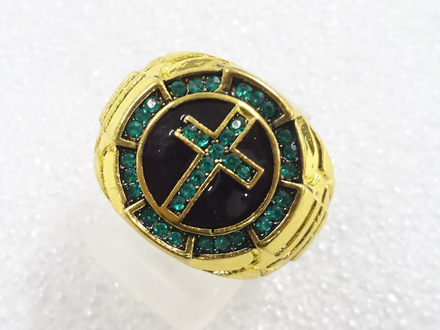 JAPANESE KIMONO / ANTIQUE COLORED STONE RING (SIZE 19)